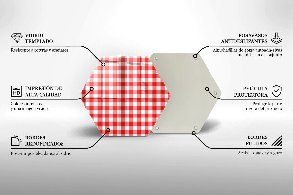 Chopping board Red white grille