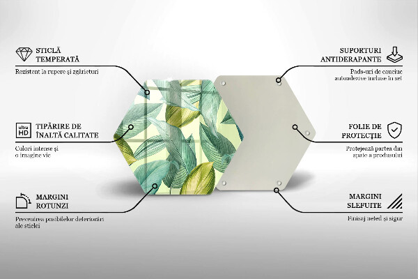 Chopping board Green tropical leaves