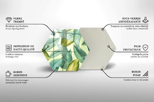 Chopping board Green tropical leaves