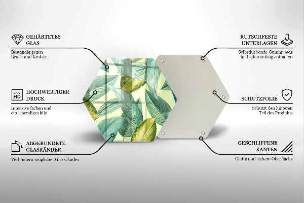 Chopping board Green tropical leaves