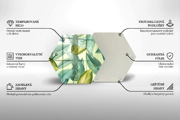 Chopping board Green tropical leaves