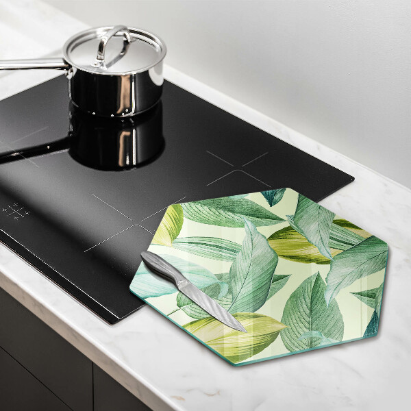 Chopping board Green tropical leaves