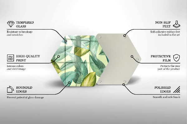 Chopping board Green tropical leaves