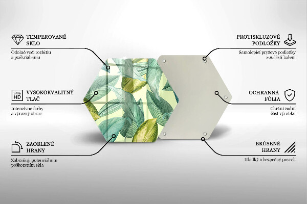 Chopping board Green tropical leaves