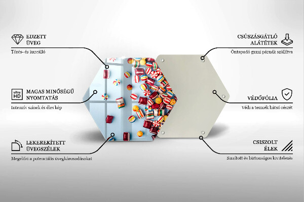 Chopping board Colorful candies