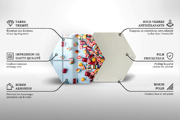 Chopping board Colorful candies