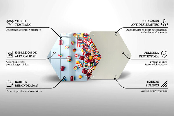 Chopping board Colorful candies