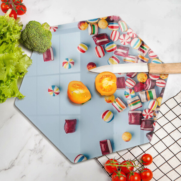 Chopping board Colorful candies