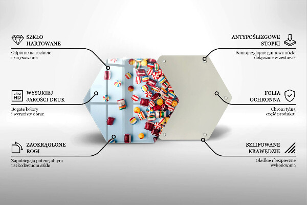 Chopping board Colorful candies