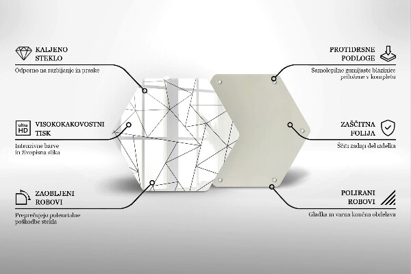 Chopping board White triangles