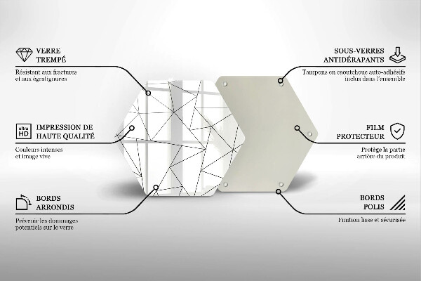 Chopping board White triangles