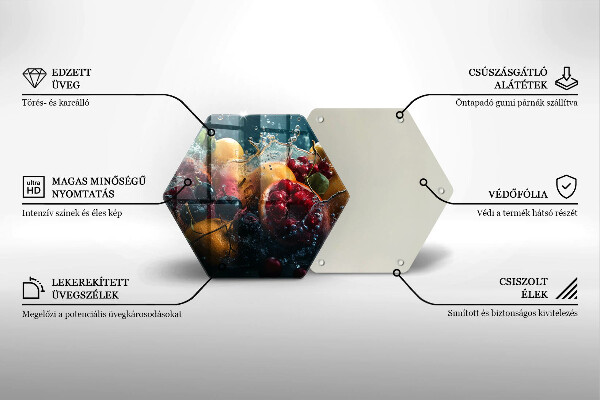 Chopping board Fruits in water