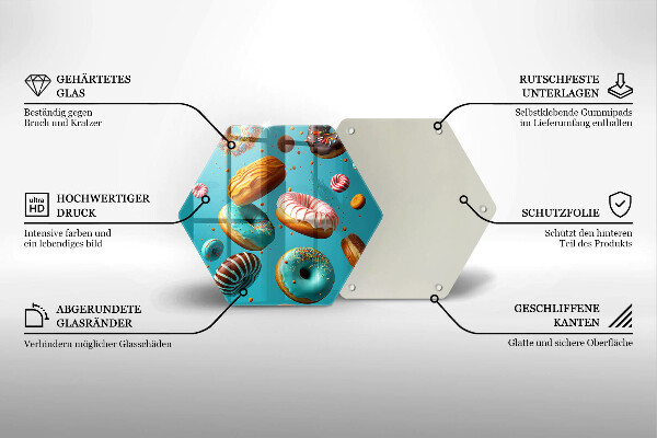 Chopping board Colorful donuts