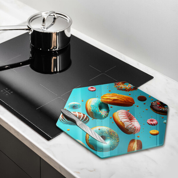 Chopping board Colorful donuts