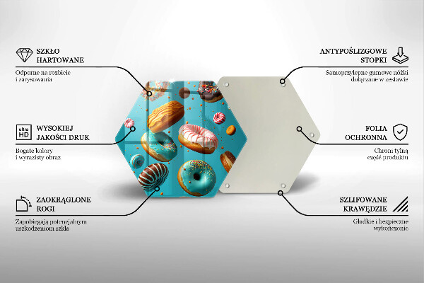 Chopping board Colorful donuts