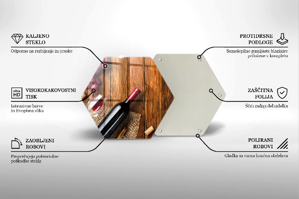 Chopping board A bottle of red wine