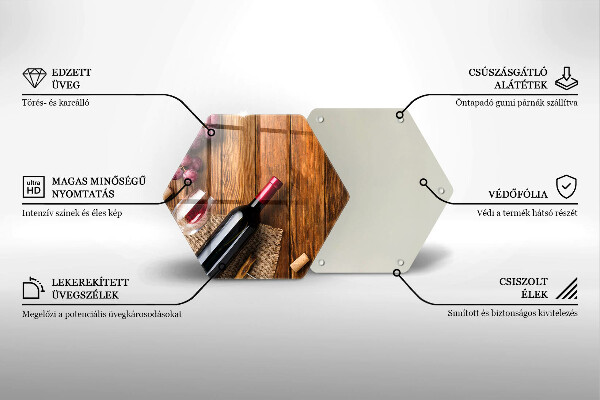 Chopping board A bottle of red wine