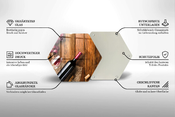 Chopping board A bottle of red wine