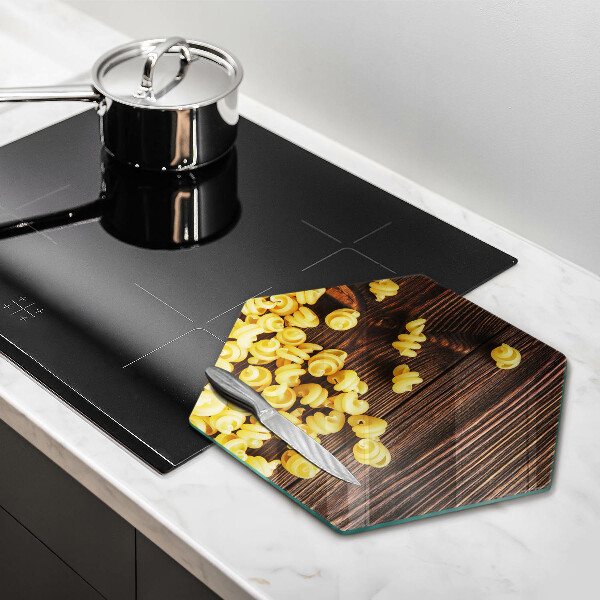 Chopping board Pasta on a table
