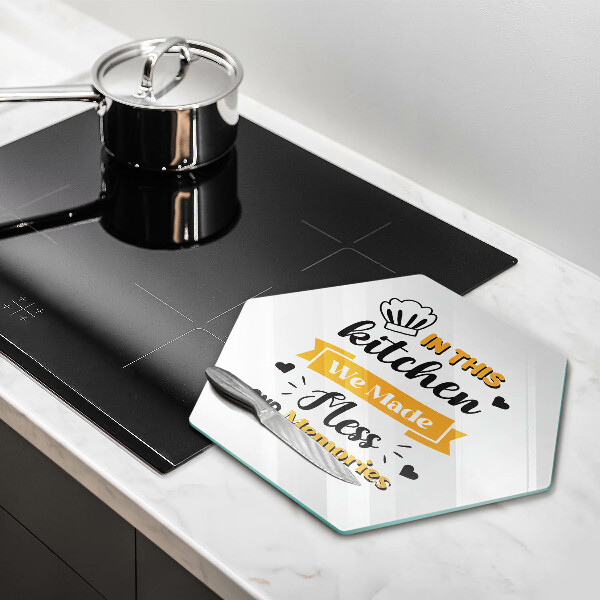 Chopping board In this kitchen we made messes and memories