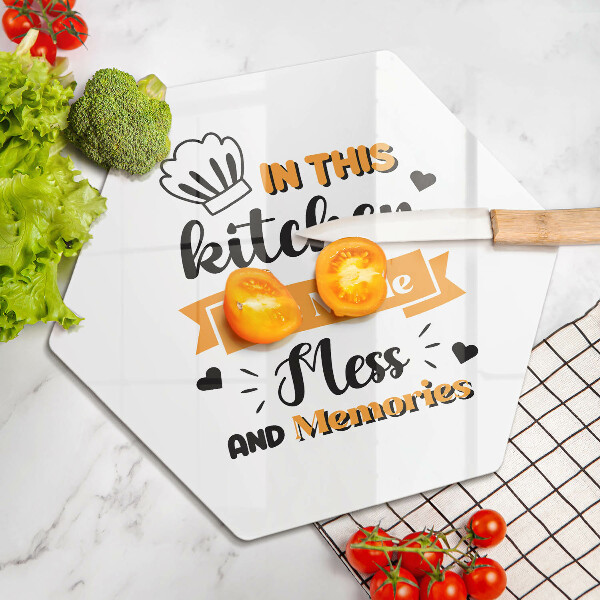 Chopping board In this kitchen we made messes and memories