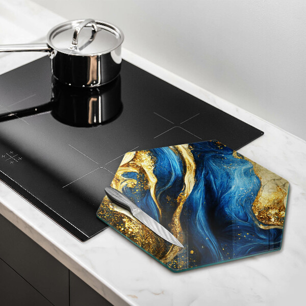 Chopping board Blue-gold marble