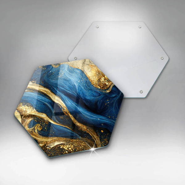 Chopping board Blue-gold marble
