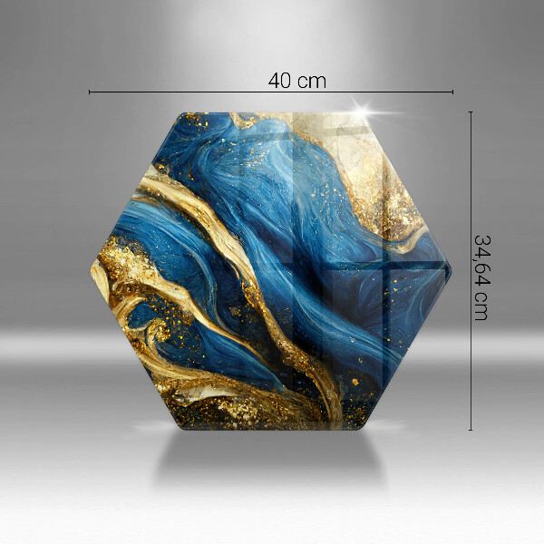 Chopping board Blue-gold marble
