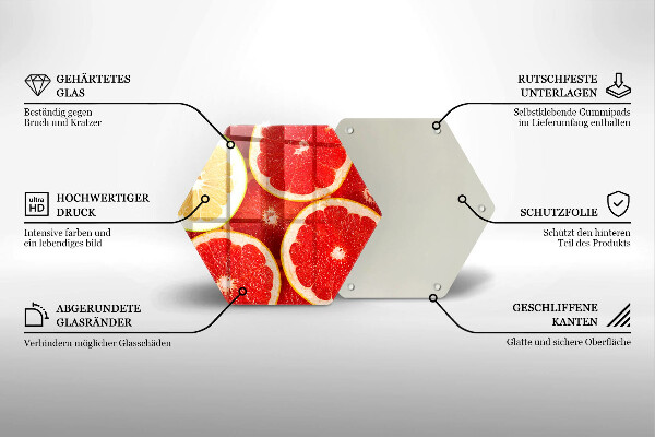 Chopping board Grapefruit slices