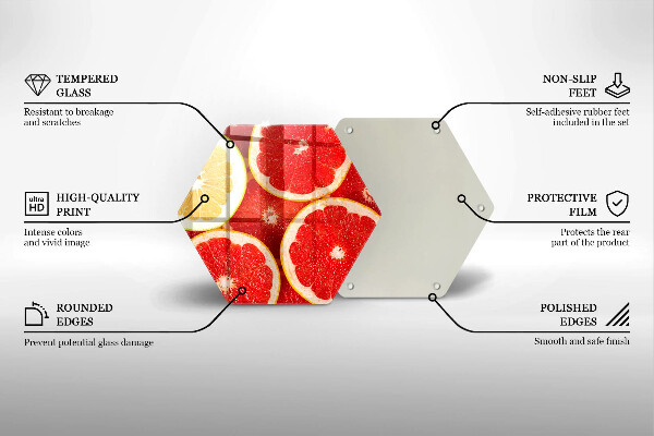 Chopping board Grapefruit slices