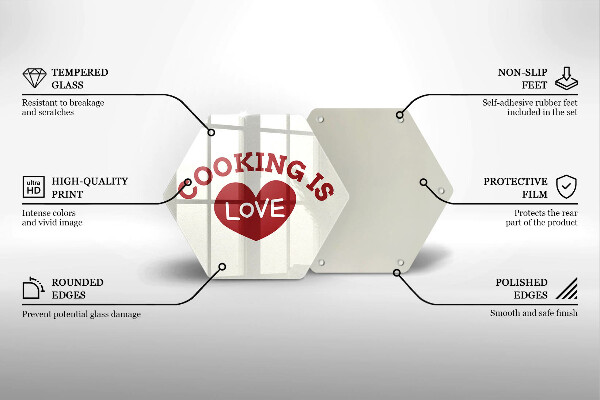 Chopping board The inscription Cooking is love