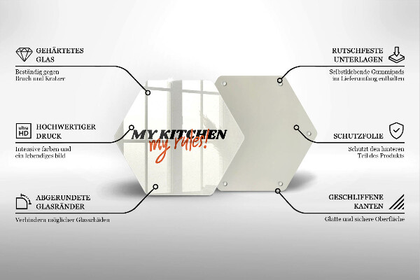 Chopping board The inscription My Kitchen My Rules