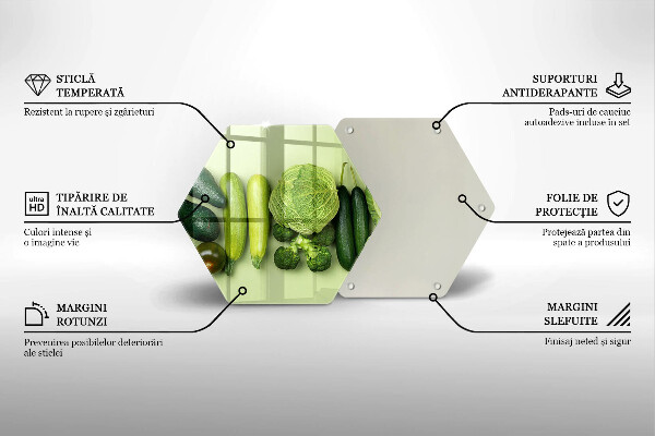 Chopping board Green fruits and vegetables