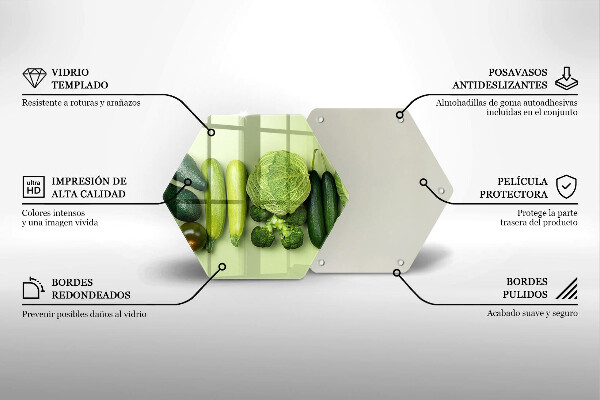 Chopping board Green fruits and vegetables