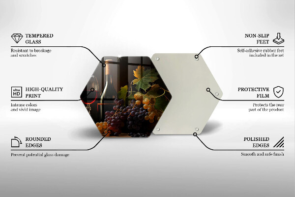 Chopping board A glass of wine and grapes