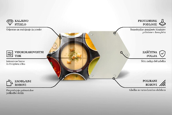 Chopping board Colorful soups