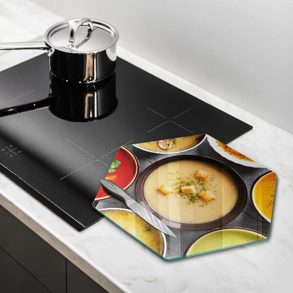 Chopping board Colorful soups