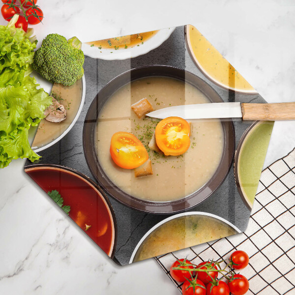 Chopping board Colorful soups