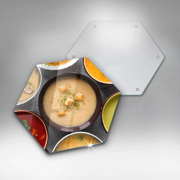 Chopping board Colorful soups