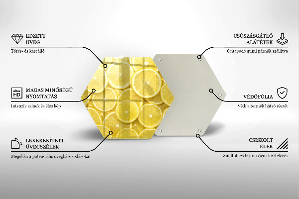 Glass worktop saver Lemon fruit