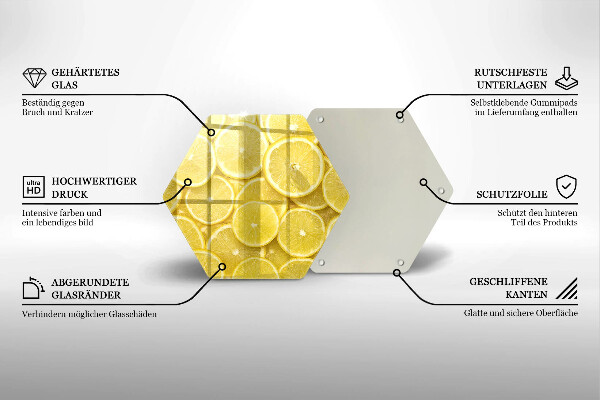 Glass worktop saver Lemon fruit