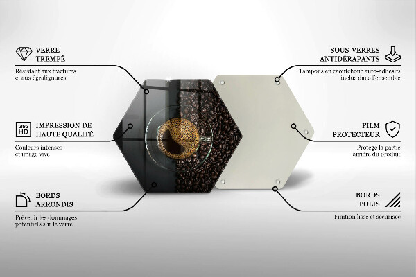 Glass worktop saver Coffee and grains