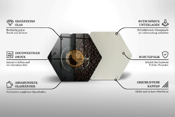 Glass worktop saver Coffee and grains