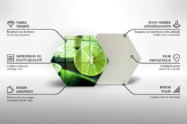 Glass kitchen board Lime citruses