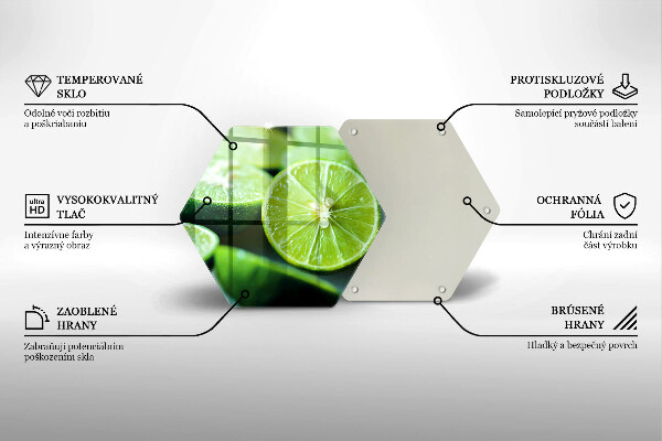 Glass kitchen board Lime citruses
