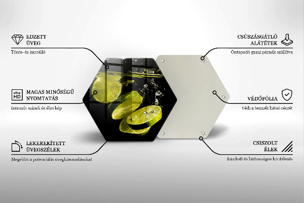 Glass kitchen board Lime in water