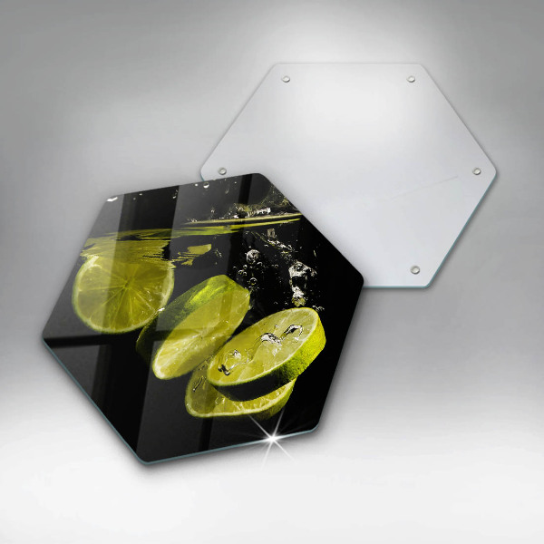 Glass kitchen board Lime in water