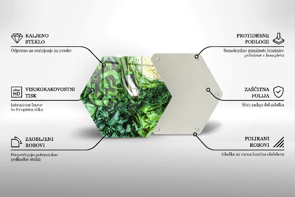 Glass kitchen board Green vegetables