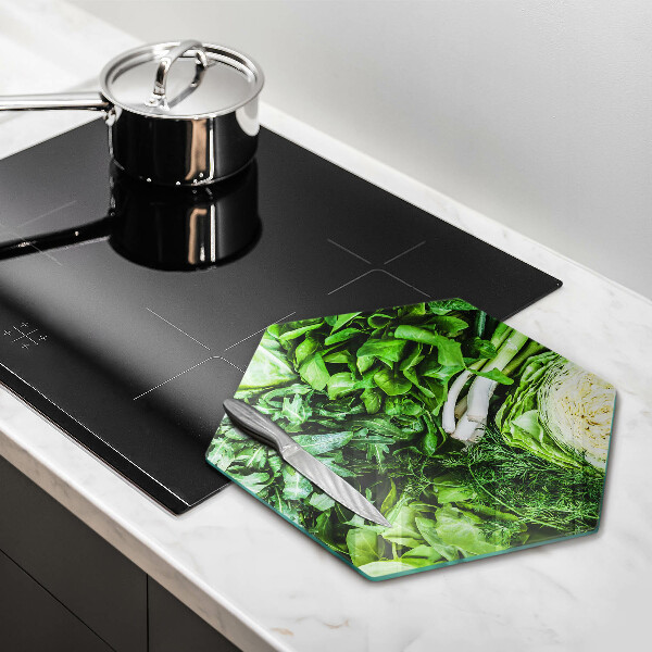 Glass kitchen board Green vegetables