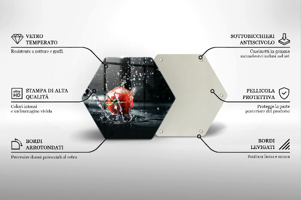 Glass kitchen board Tomato in water